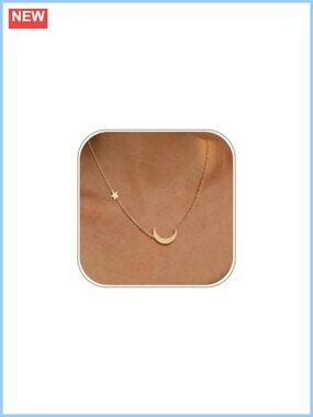 14k Gold Plated Dainty Heart Star Leaf CZ Pendant Necklace for Women